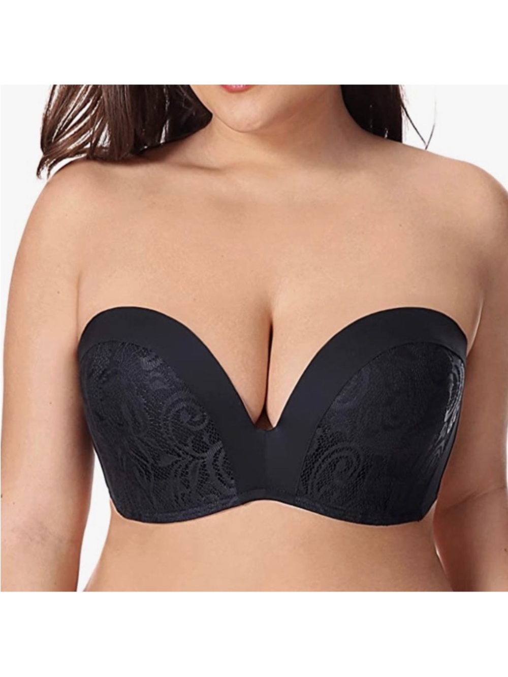 Delimira Strapless Black Bra | Size 36DD